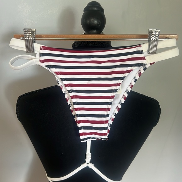 Abercrombie& Fitch- Dark red, white, blue striped bikini - Picture 4 of 8
